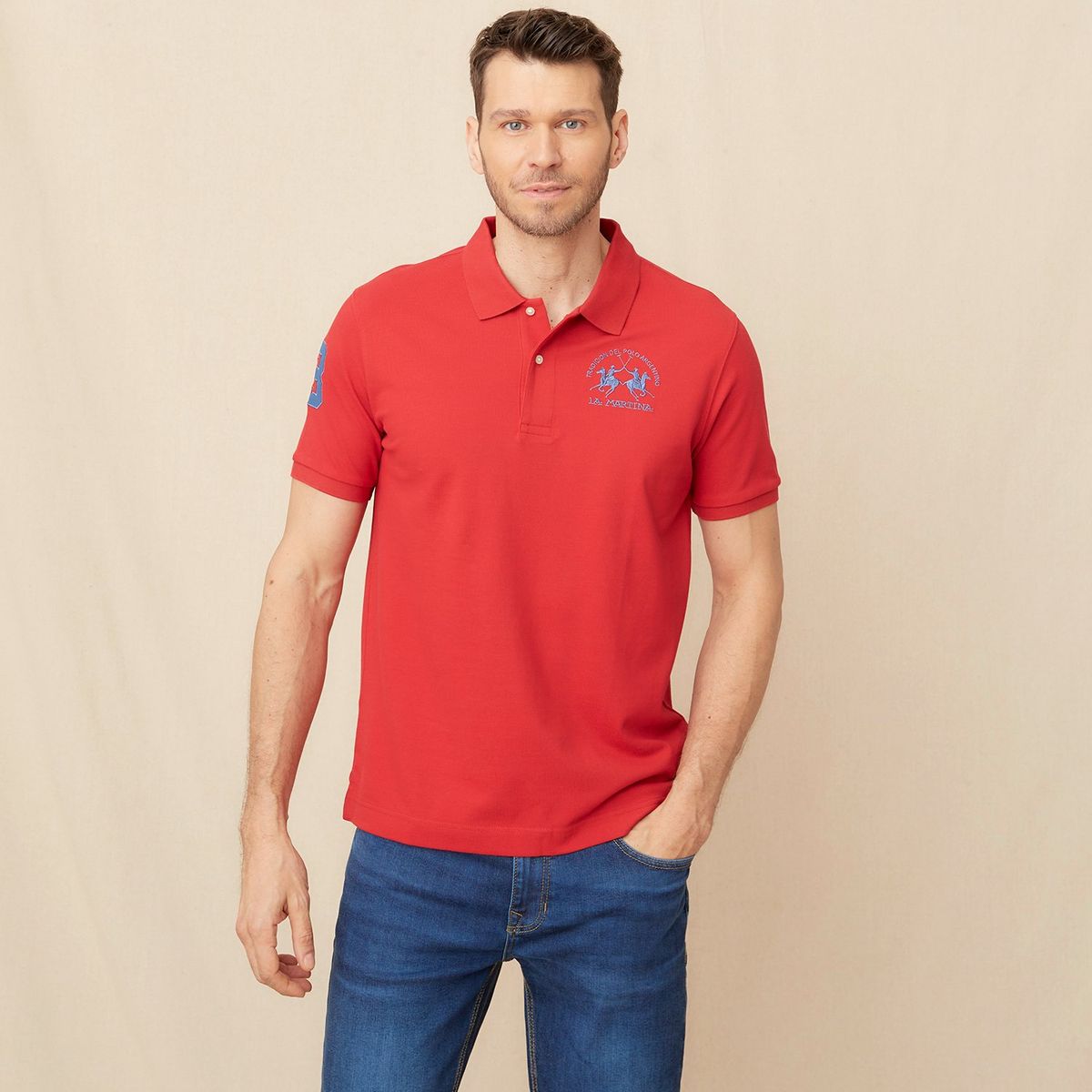 LA MARTINA - Camiseta polo Hombre con Logo de Algodón La Martina