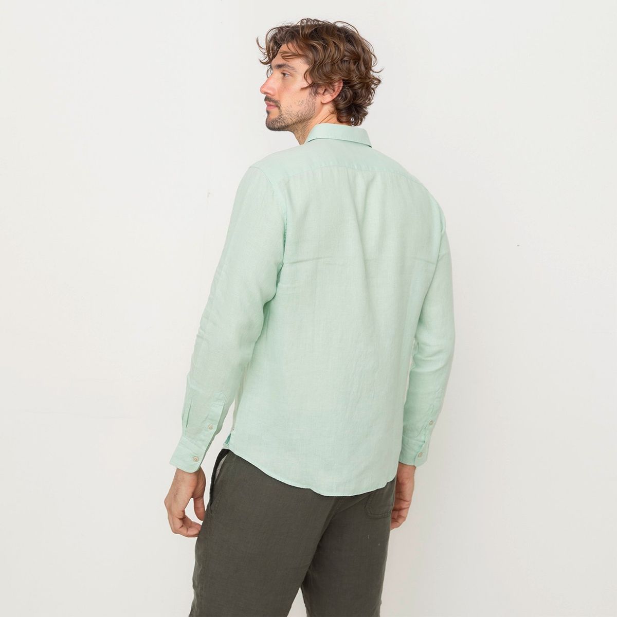 CASCAIS - Camisa Hombre Manga larga Slim de Lino CASCAIS. 