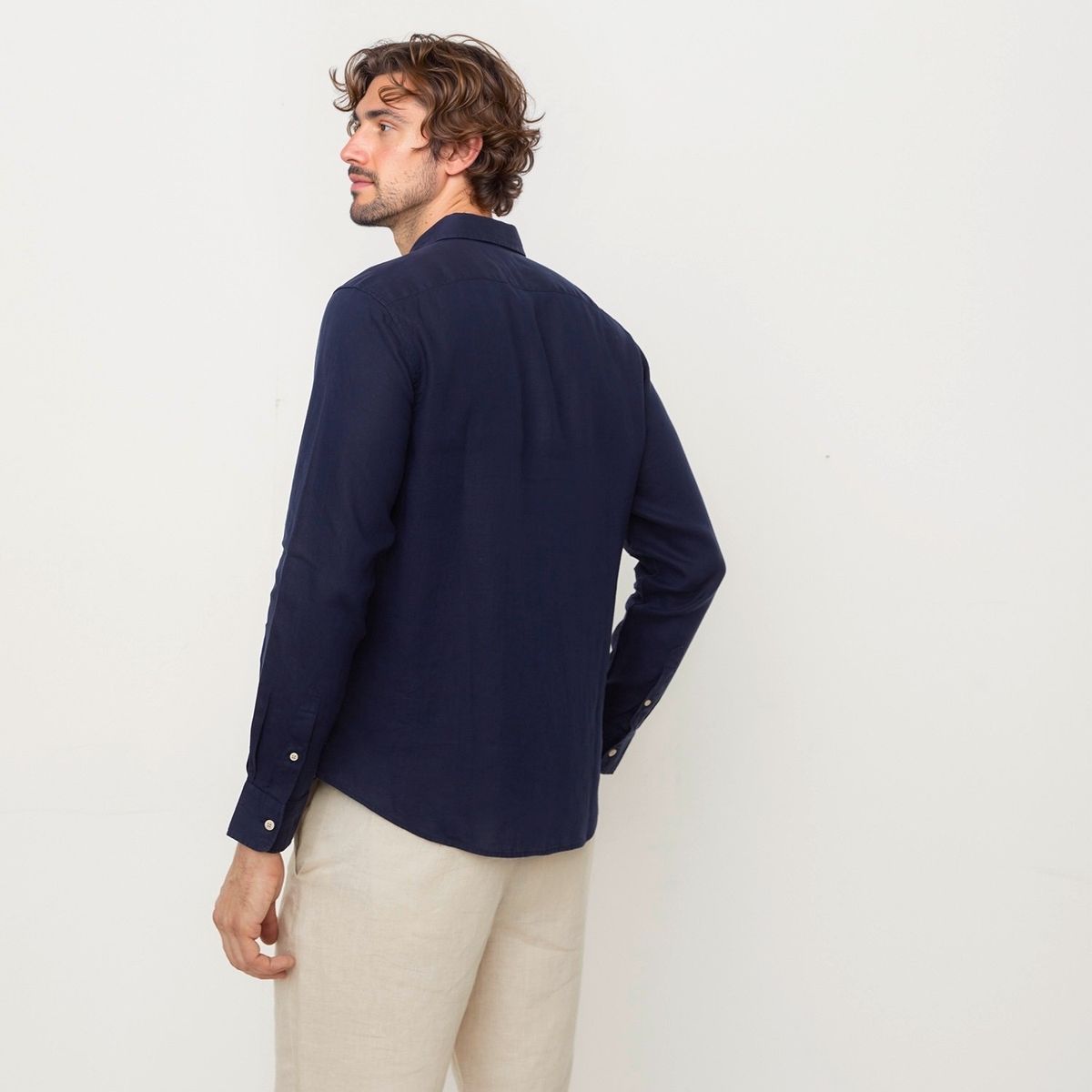 CASCAIS - Camisa Hombre Manga larga Slim de Lino CASCAIS. 