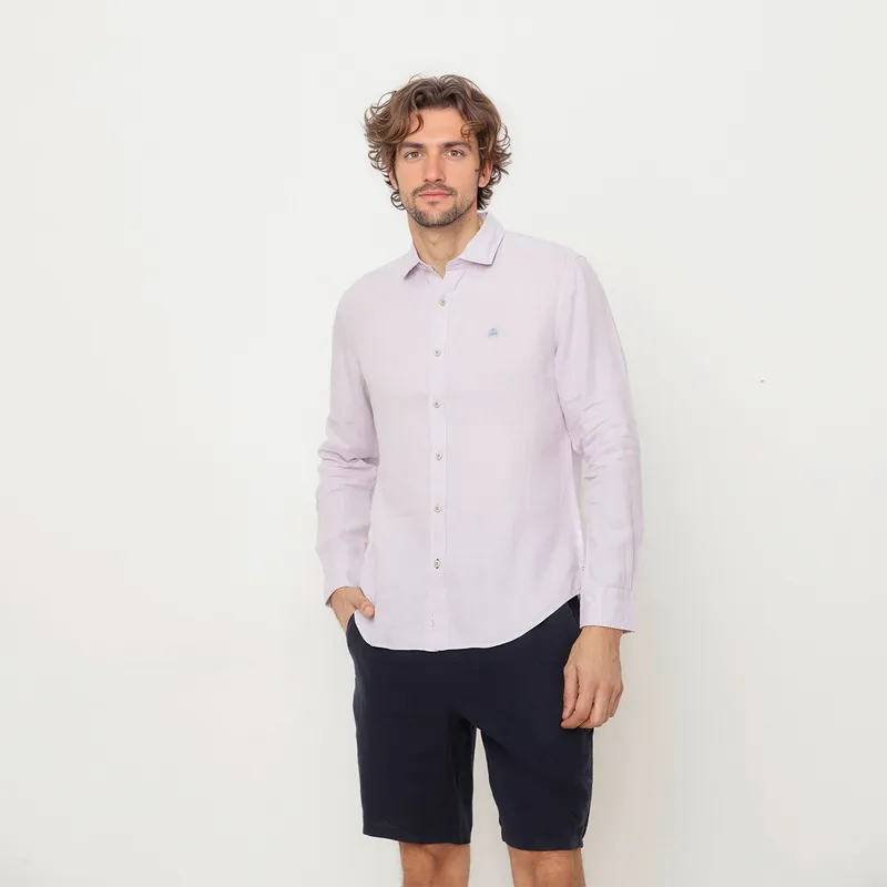 CASCAIS - Camisa Hombre Manga larga Slim de Lino CASCAIS. 
