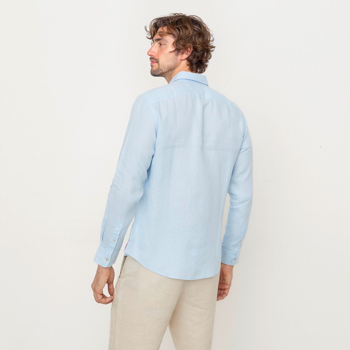 CASCAIS - Camisa Hombre Manga larga Slim de Lino CASCAIS. 