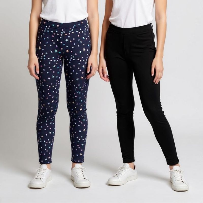  - Leggings para Niña Pack de 2 unidades de Algodón Elv