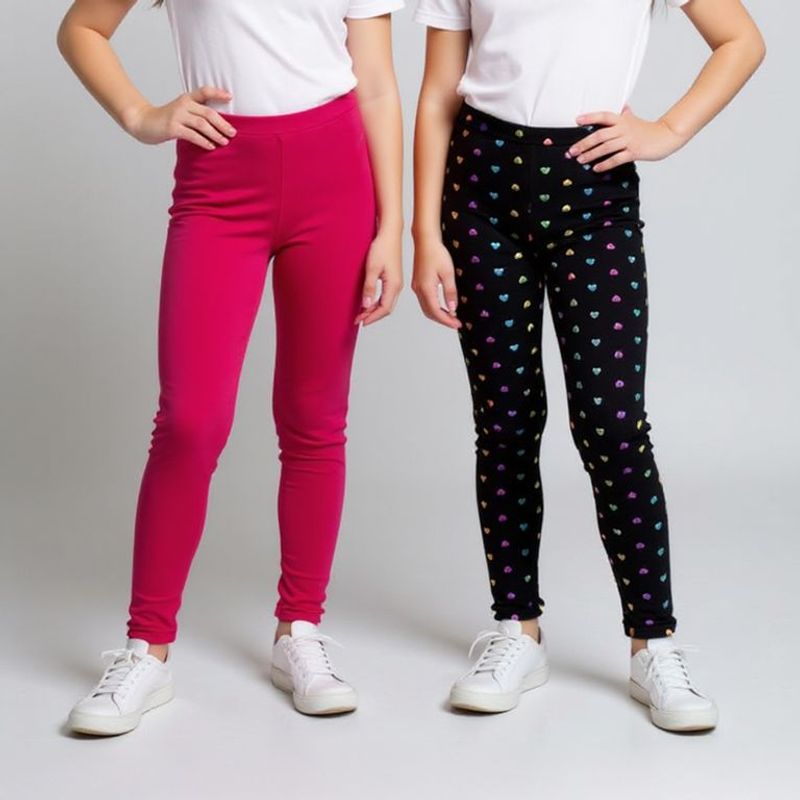 YAMP - Leggings Para Niña Pack de 2 unidades de Algodón Yamp