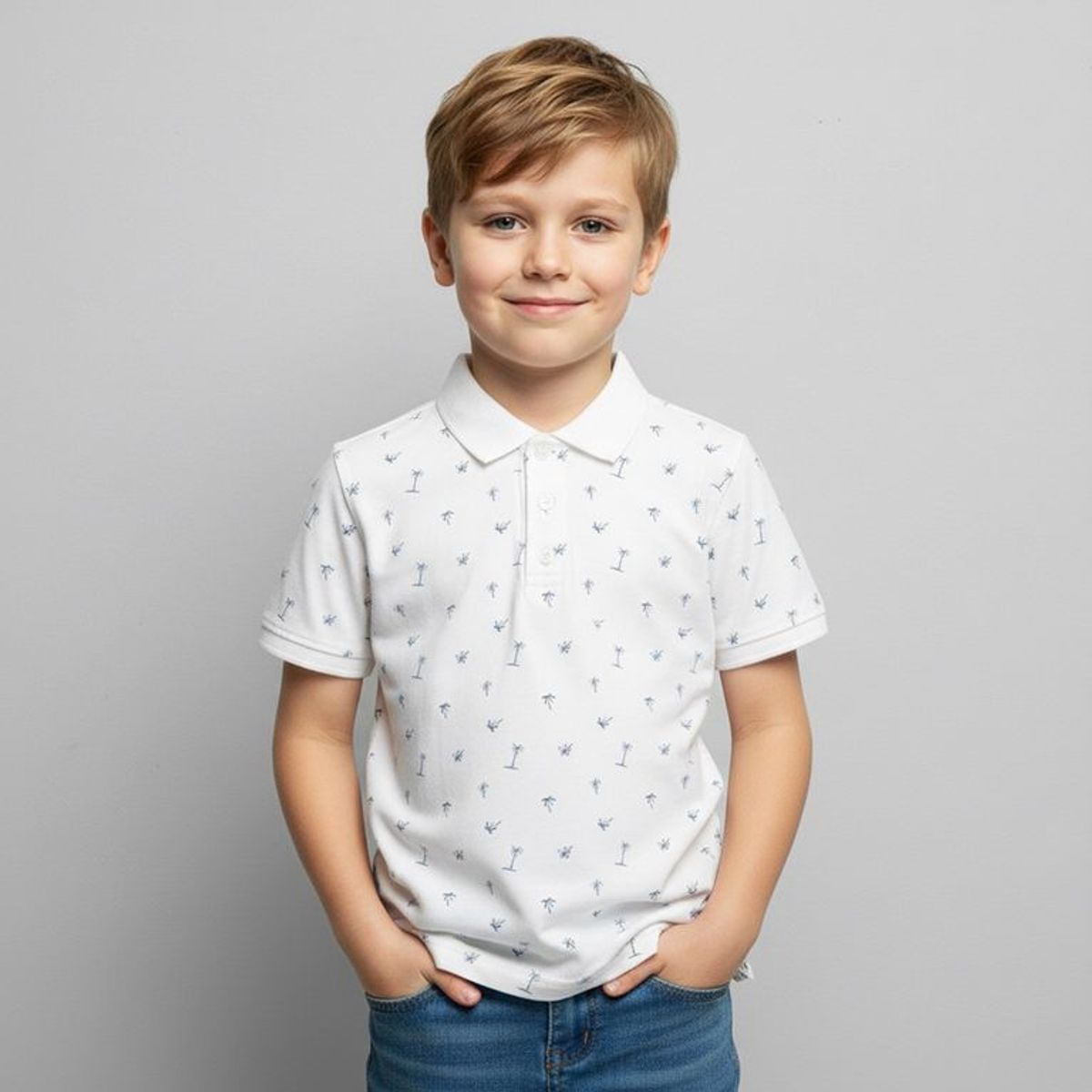 YAMP - Camiseta polo para Niño Manga corta de Algodón Yamp