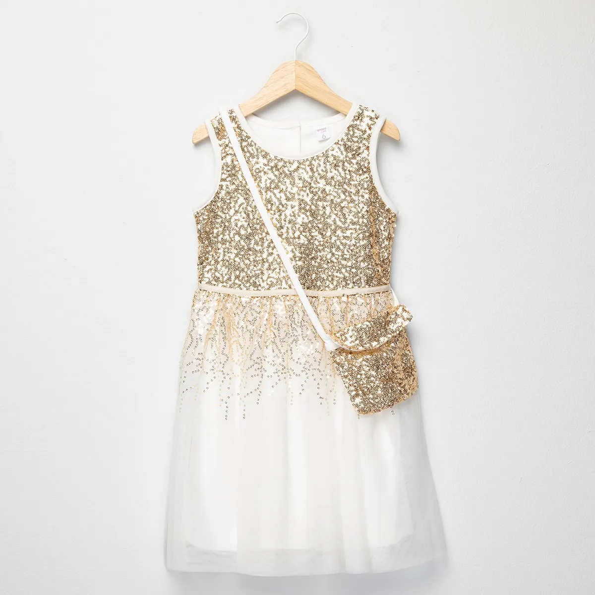 YAMP - Vestido para Niña 2 piezas con Lentejuelas Con accesorio Yamp