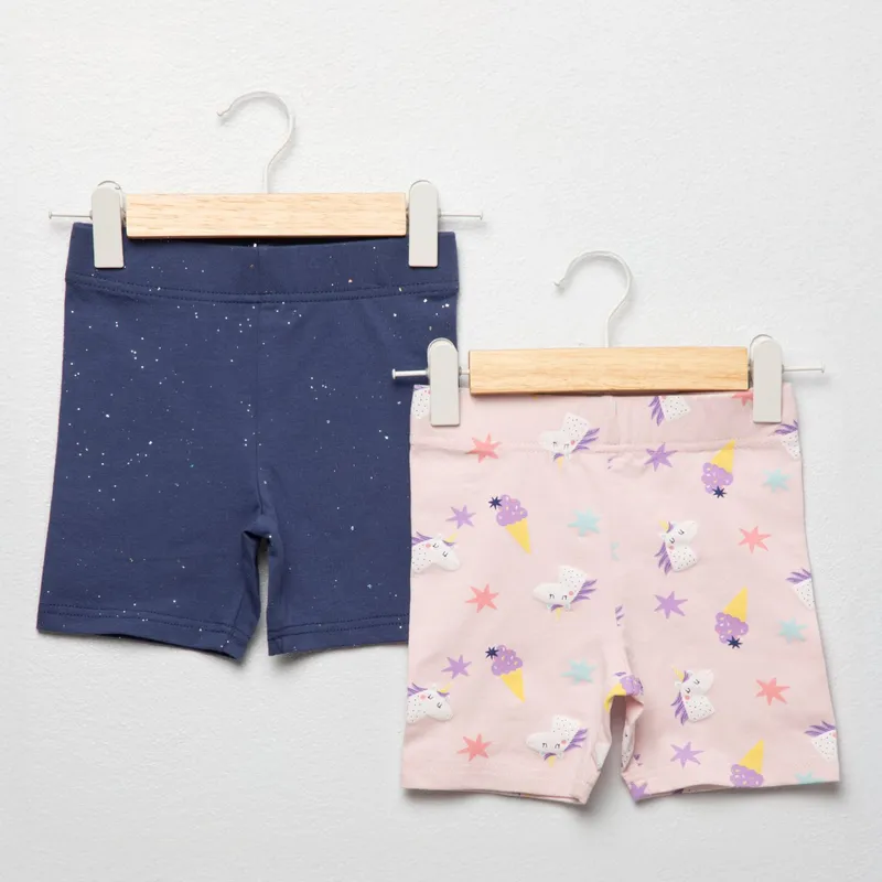YAMP - Shorts Para Niña Pack de 2 unidades de Algodón Yamp