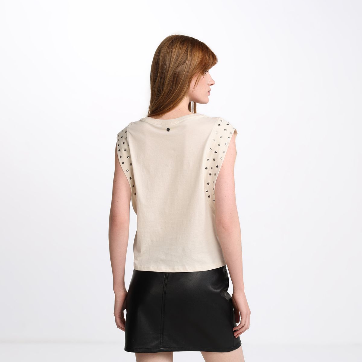 DENIMLAB - Camiseta Mujer de Rayas Sin mangas de Algodón Denimlab