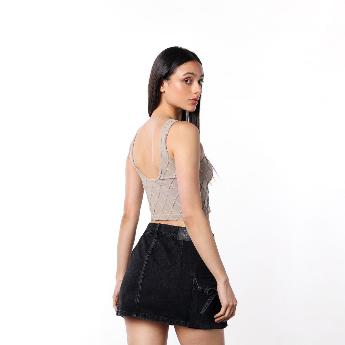 DENIMLAB - Falda de jean Mini Mujer de Algodón Denimlab