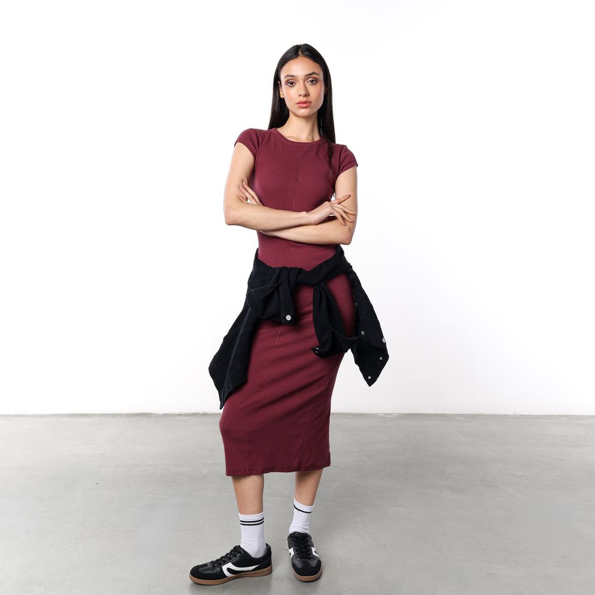 DENIMLAB - Vestido Medio Casual para Mujer Algodón Denimlab