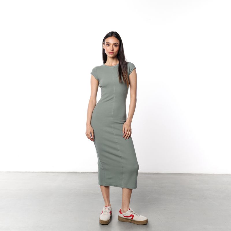 DENIMLAB - Vestido Medio Casual para Mujer Algodón Denimlab