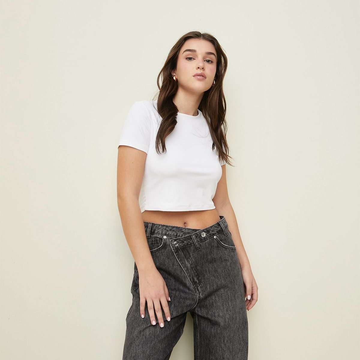 SYBILLA - Crop top Mujer Manga corta Sybilla