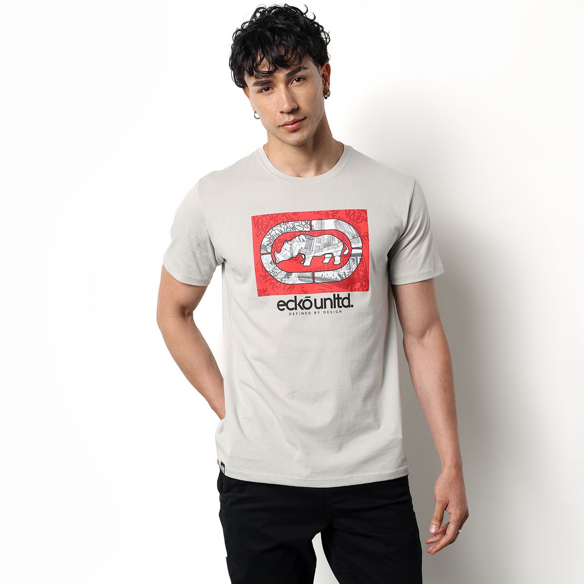 ECKO - Camiseta Hombre Manga corta con Logo de Algodón Ecko