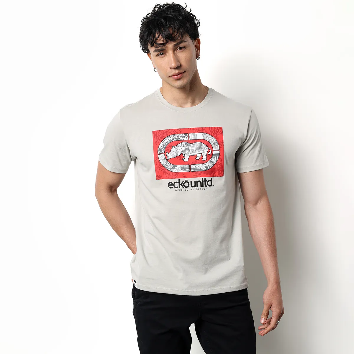 ECKO - Camiseta Hombre Manga corta con Logo de Algodón Ecko