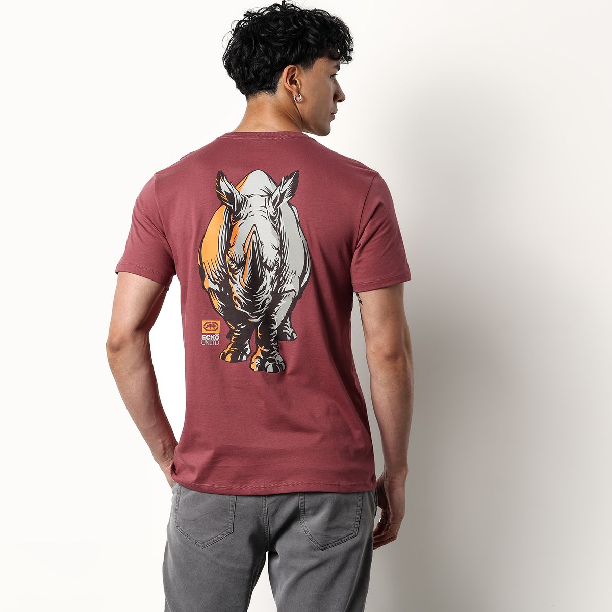 ECKO - Camiseta Hombre Manga corta con Logo de Algodón Ecko