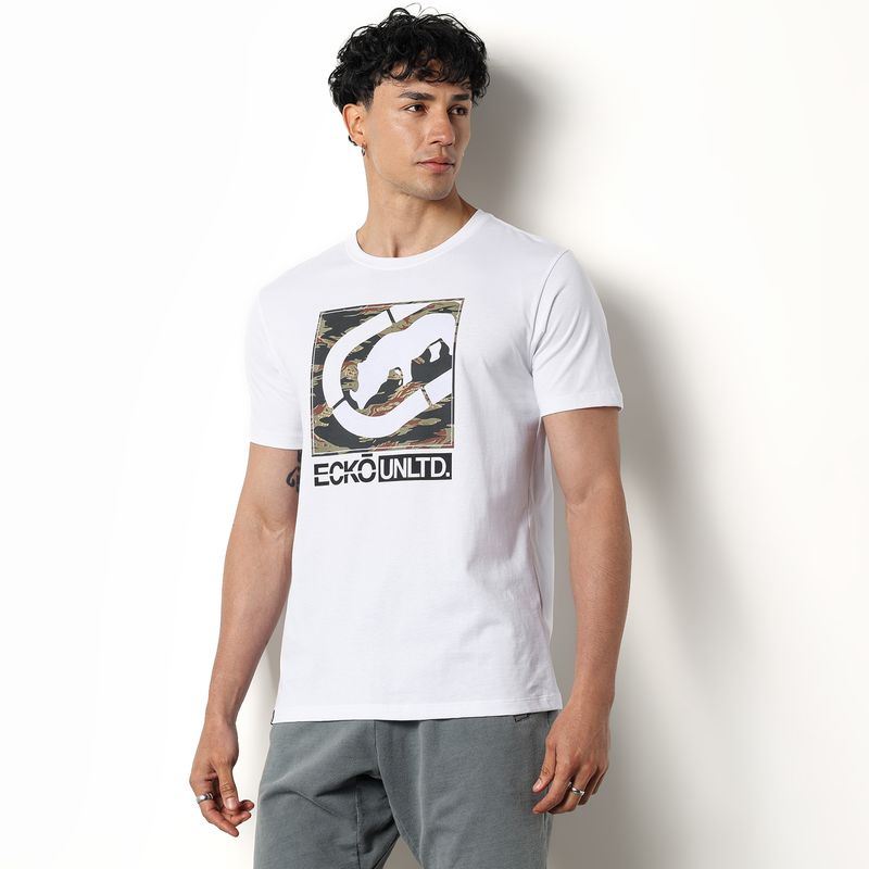 ECKO - Camiseta Hombre Manga corta con Logo de Algodón Ecko