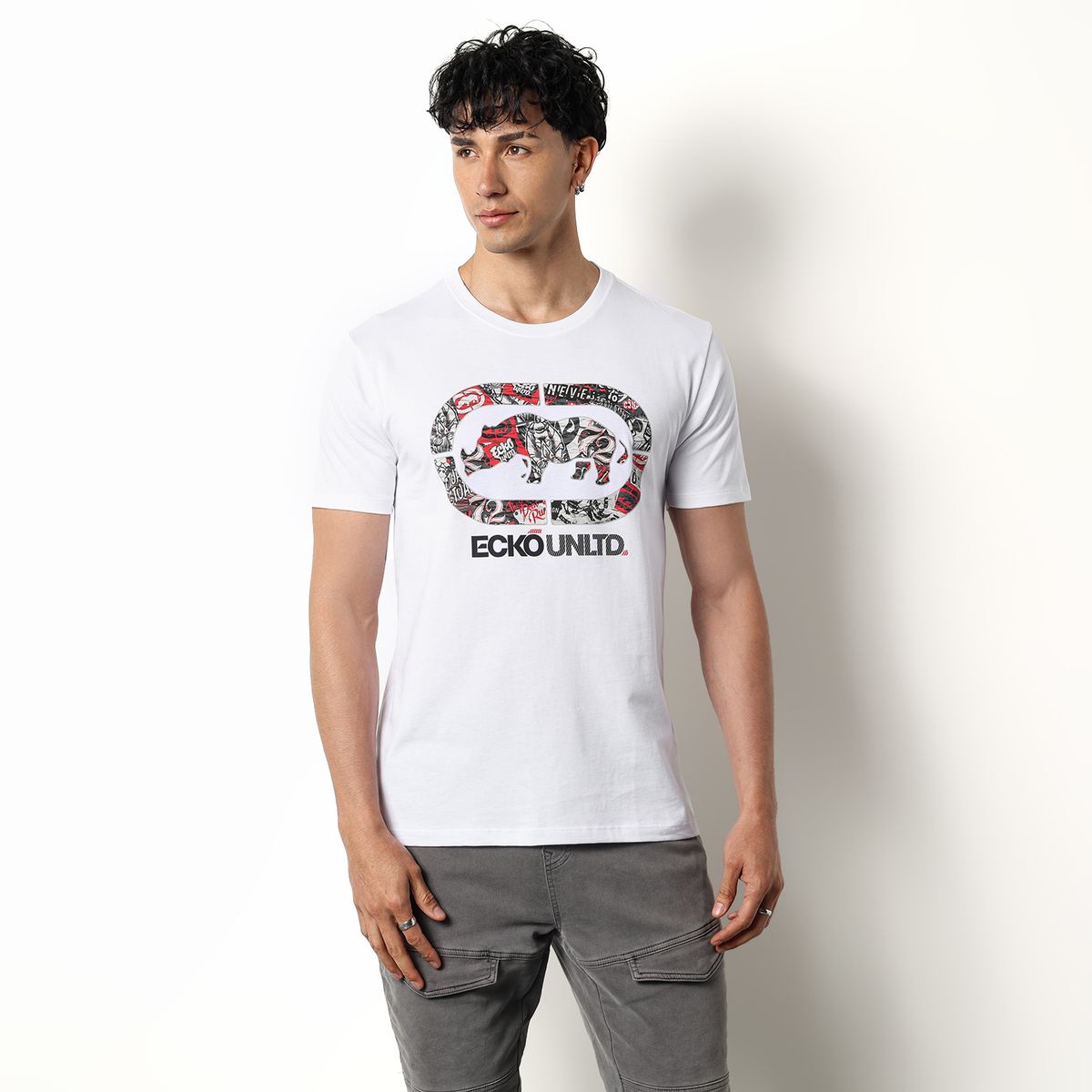 ECKO - Camiseta Hombre Manga corta con Logo de Algodón Ecko