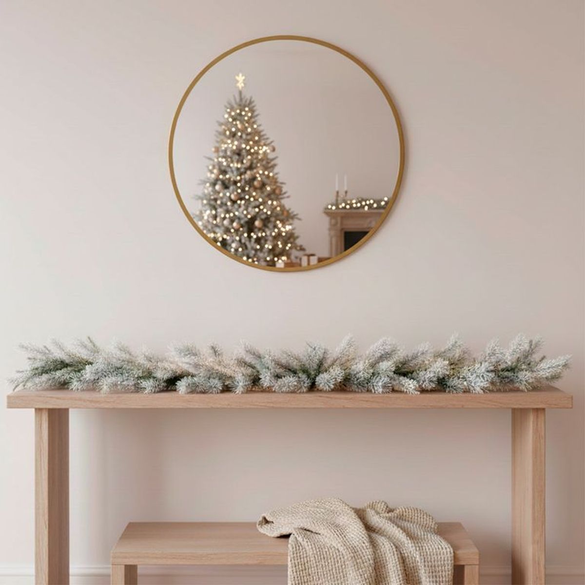 MICA - Guirnalda Navideña Pino Blanco 180 cm