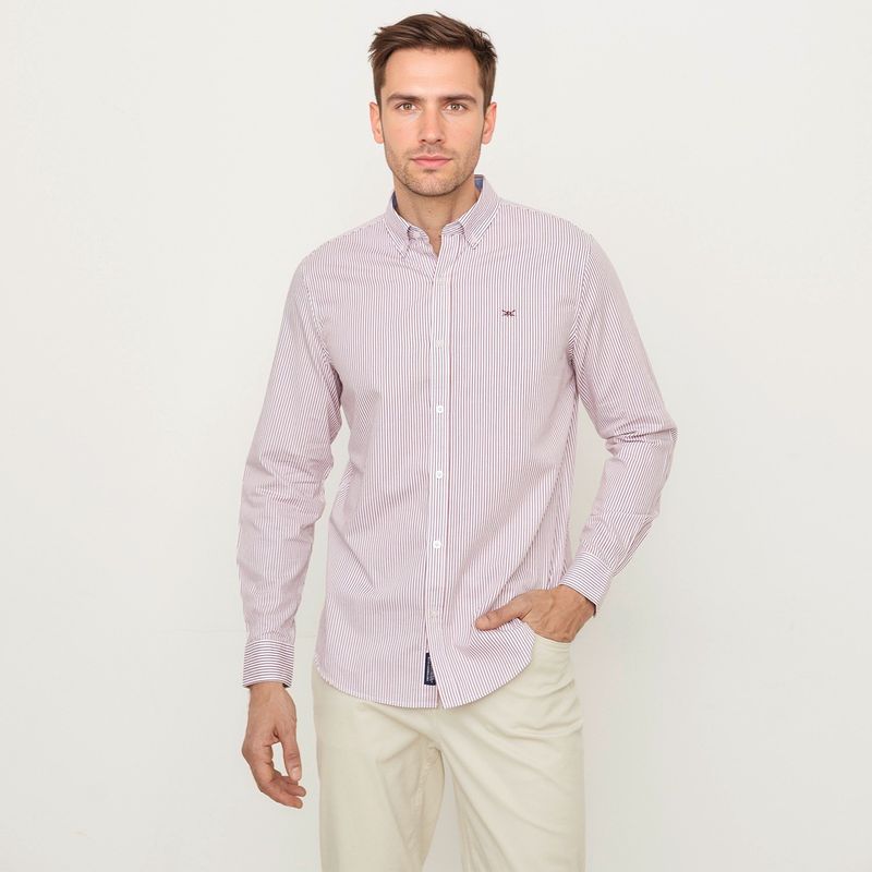 UNIVERSITY CLUB - Camisa Hombre de Cuadros Manga larga de Algodón UNIVERSITY CLUB 