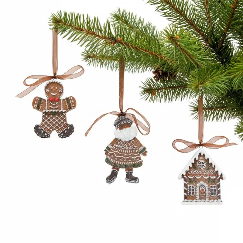 MICA - Adorno de Árbol: Set x3 Hombre de Jengibre 8.5 cm
