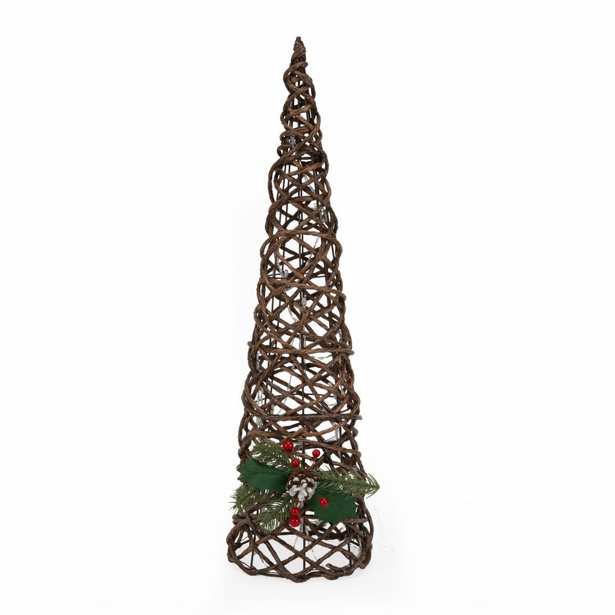 MICA - Adorno Árbol de Navidad: Pino Café 60 cm (No incluye baterias)