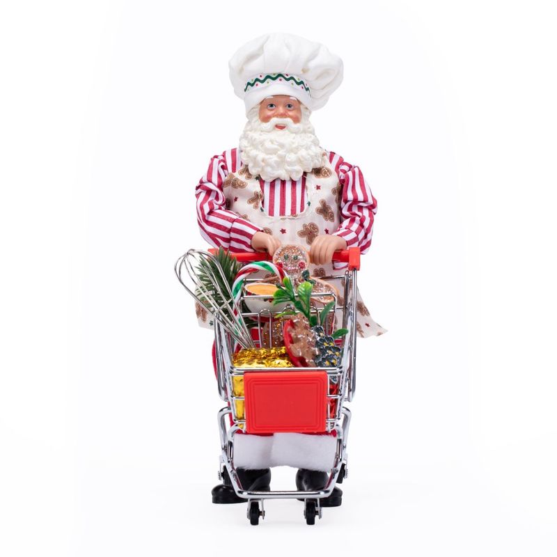 MICA - Figura Navideña: Papá Noel Carrito 28 cm