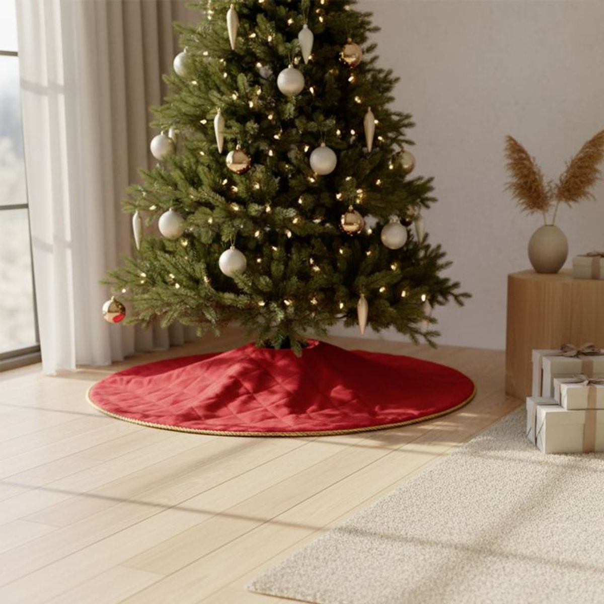 MICA - Pie de Árbol de Navidad Rojo 122 cm