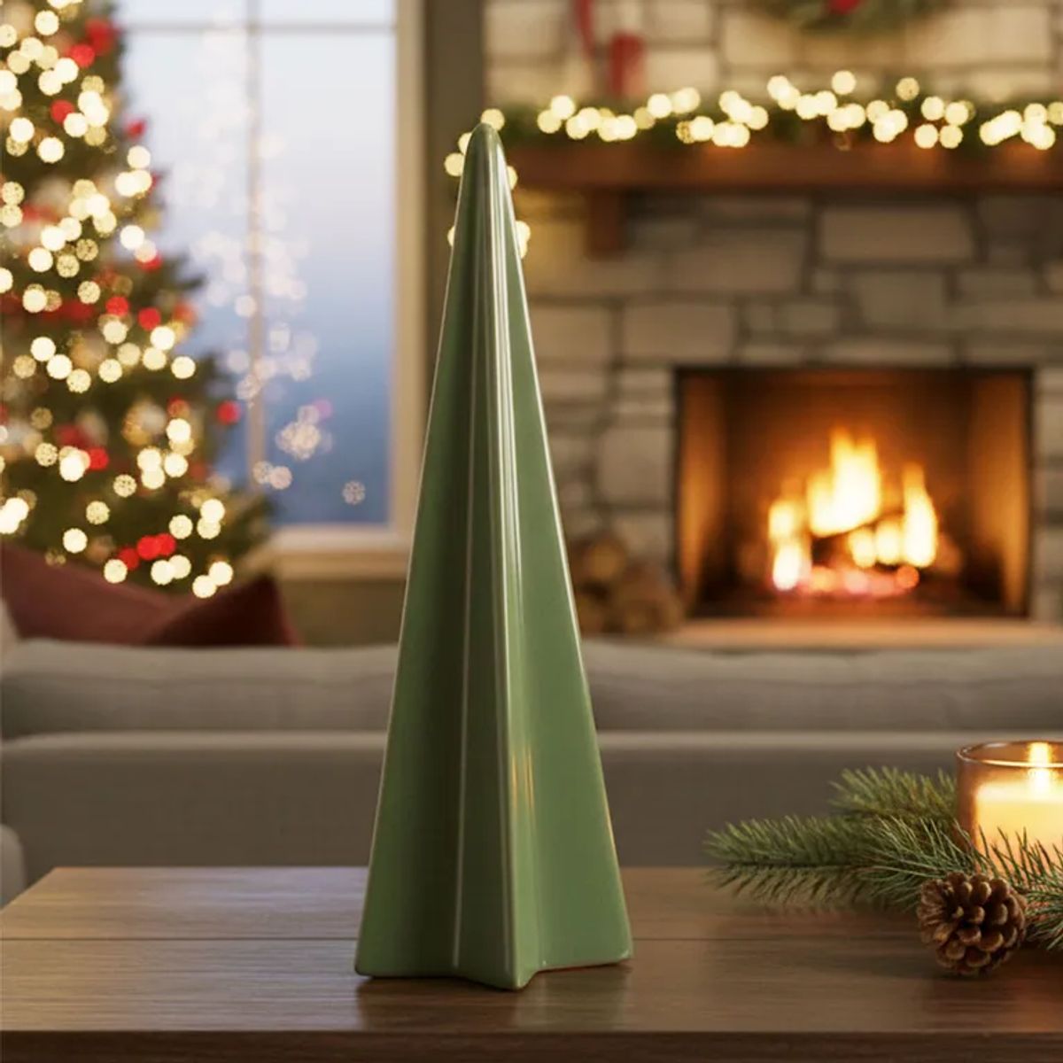 MICA - Adorno Árbol de Navidad: Pino Verde 24 cm