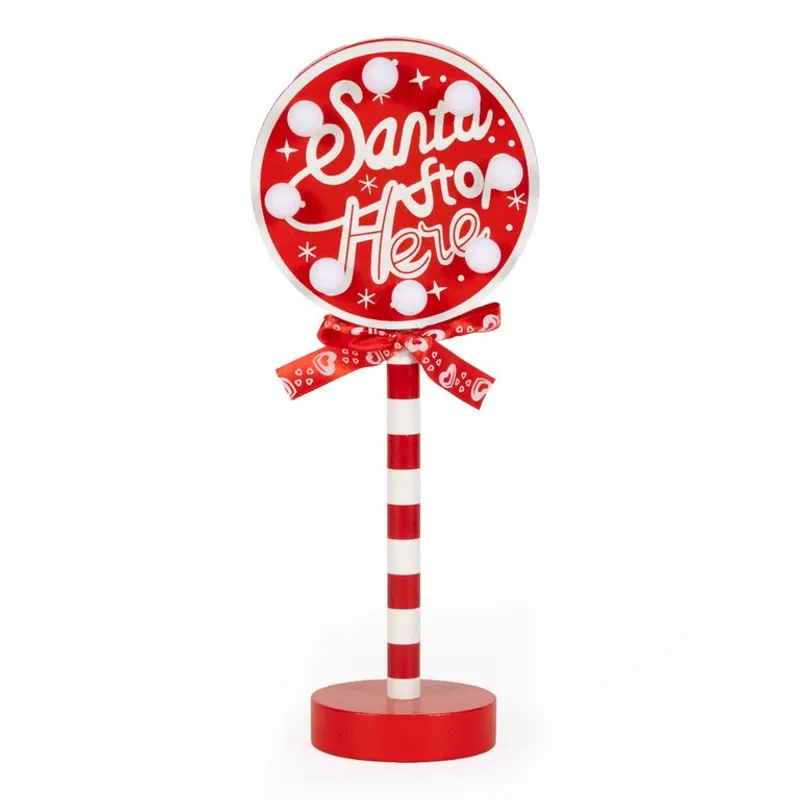 MICA - Adorno Navideño: Letrero Stop de Luz 30x12x8 cm