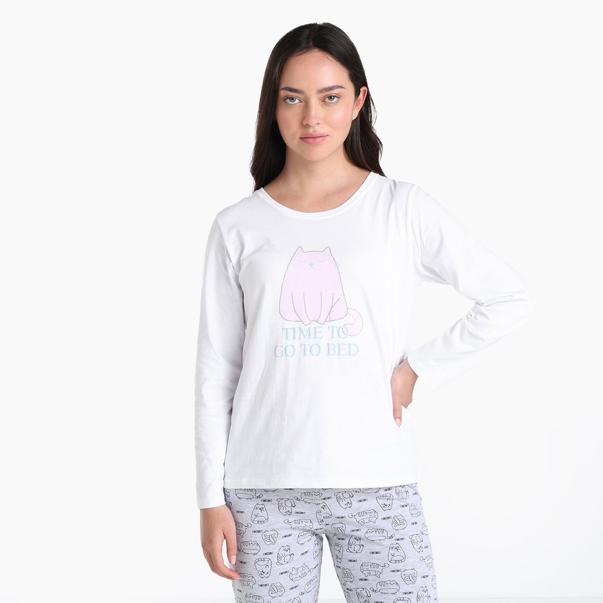 SYBILLA - Camiseta de pijama Mujer Medio Manga larga Sybilla