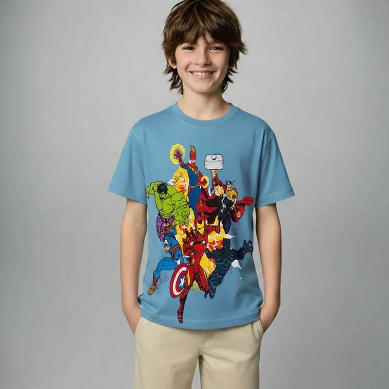  - Camiseta para Niño con Estampado Avengers Manga corta de Algodón