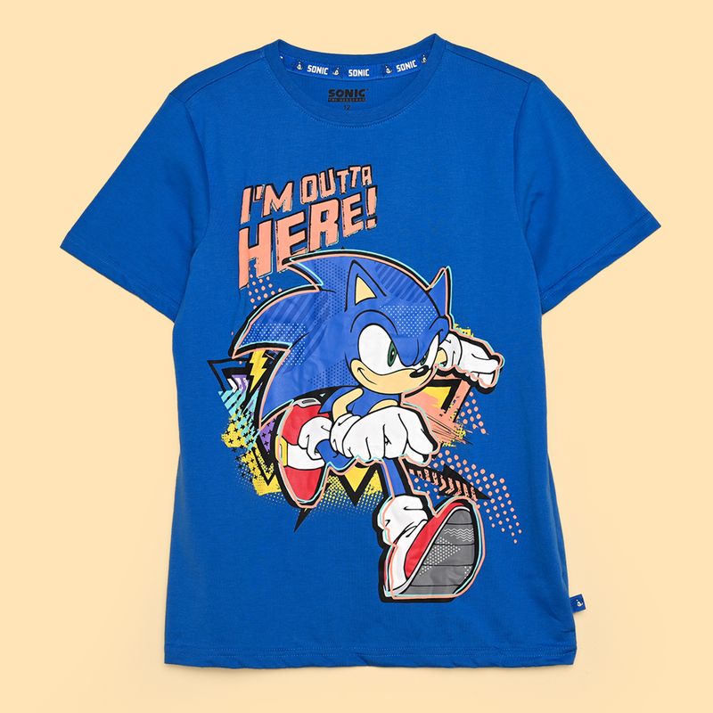  - Camiseta para Niño con Estampado Manga corta de Algodón Sonic
