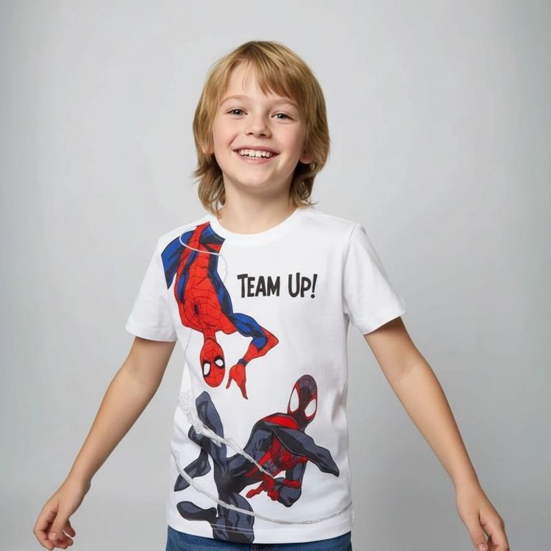  - Camiseta para Niño con Estampado Spiderman Manga corta de Algodón
