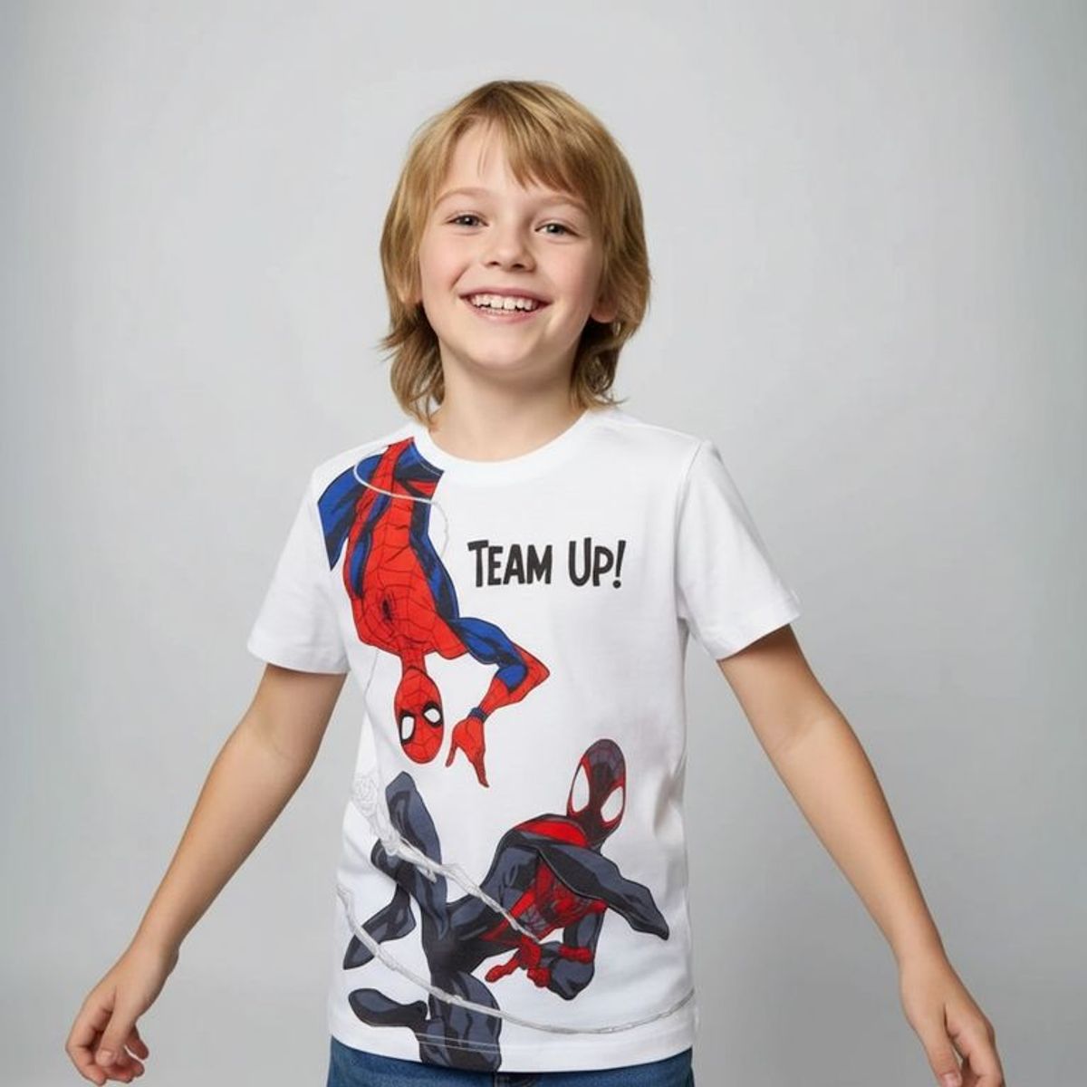 SPIDER MAN - Camiseta para Niño con Estampado Spiderman Manga corta de Algodón