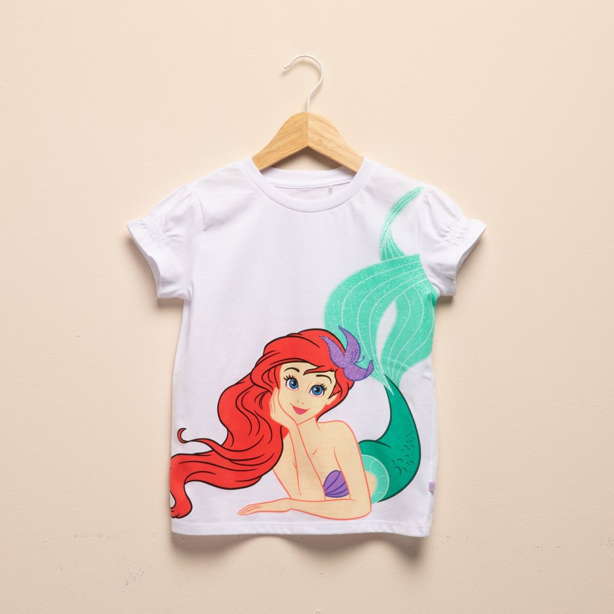 PRINCESS - Camiseta para Niña con Estampado Princesas Manga corta de Algodón