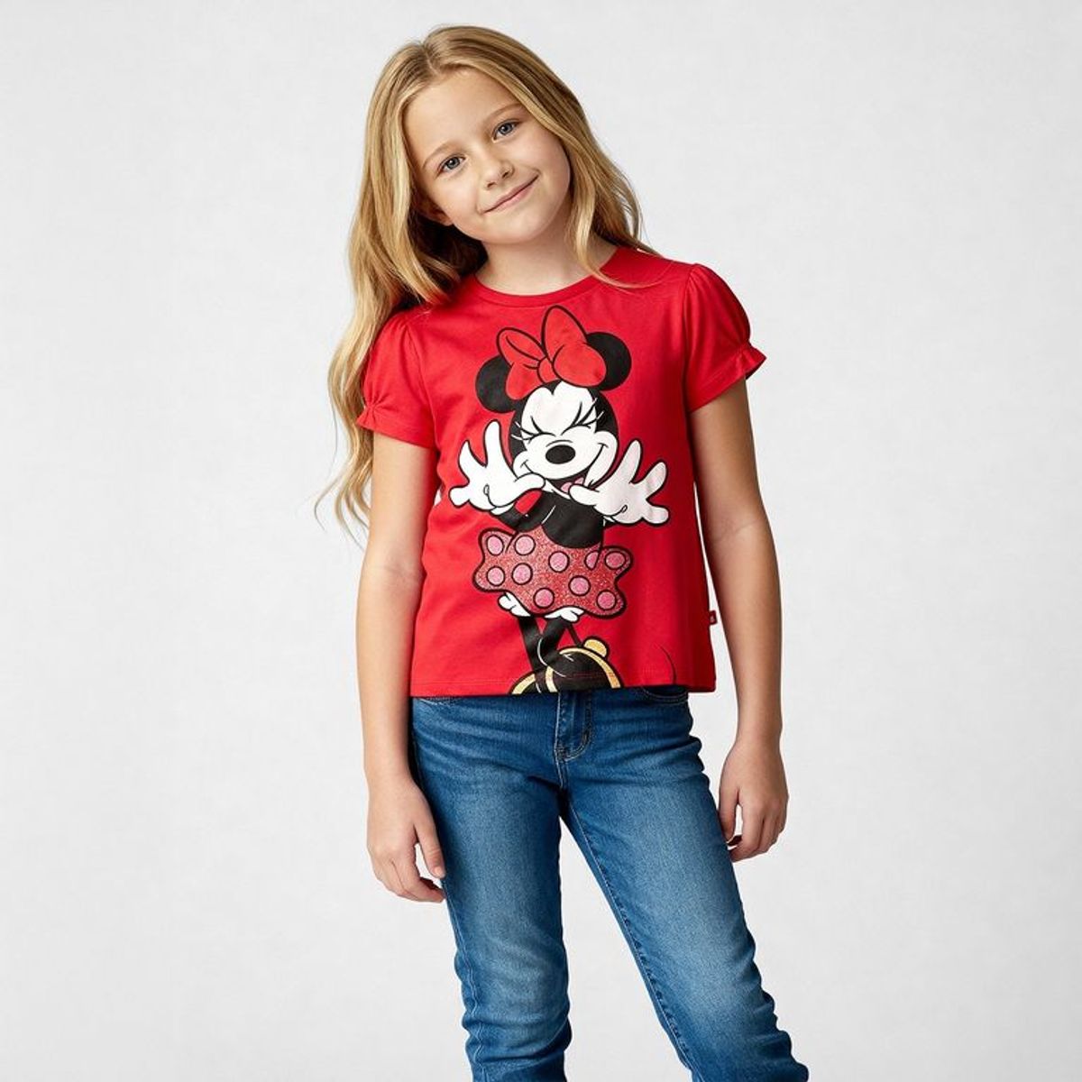 MINNIE - Camiseta para Niña con Estampado Minnie Manga corta de Algodón