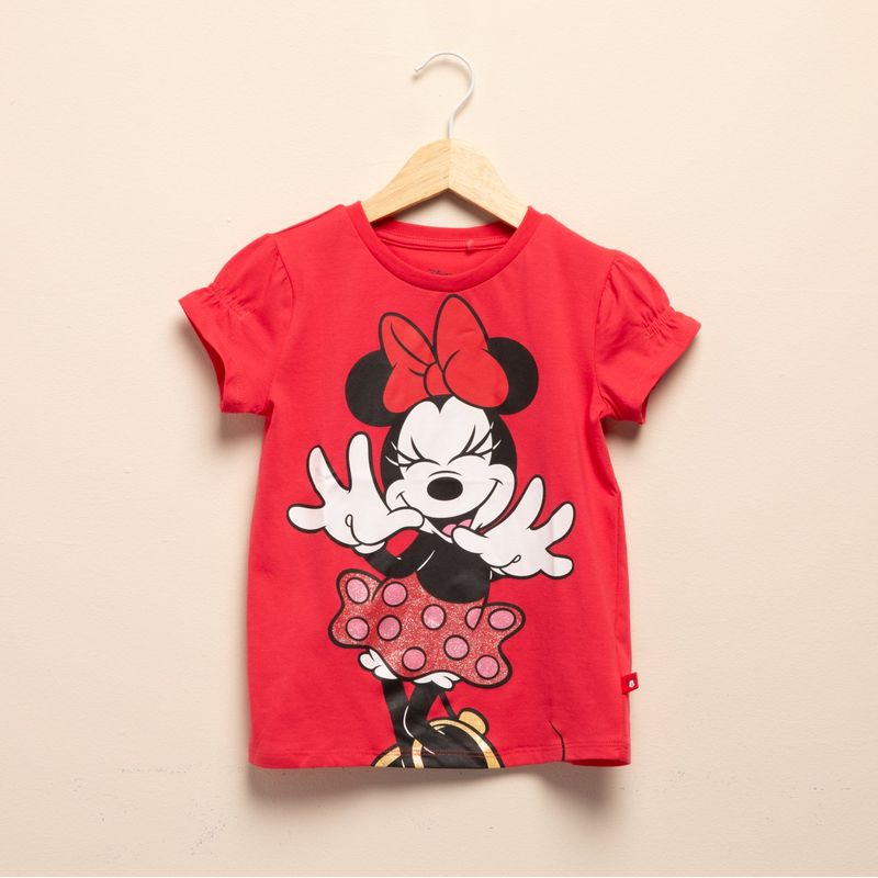  - Camiseta para Niña con Estampado Minnie Manga corta de Algodón