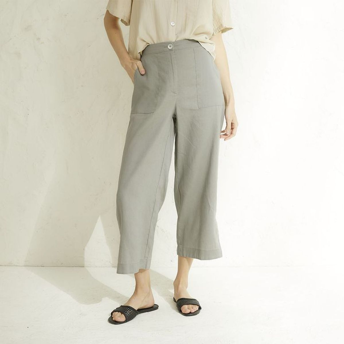 BASEMENT - Pantalón Palazzo Mujer Tiro medio Basement