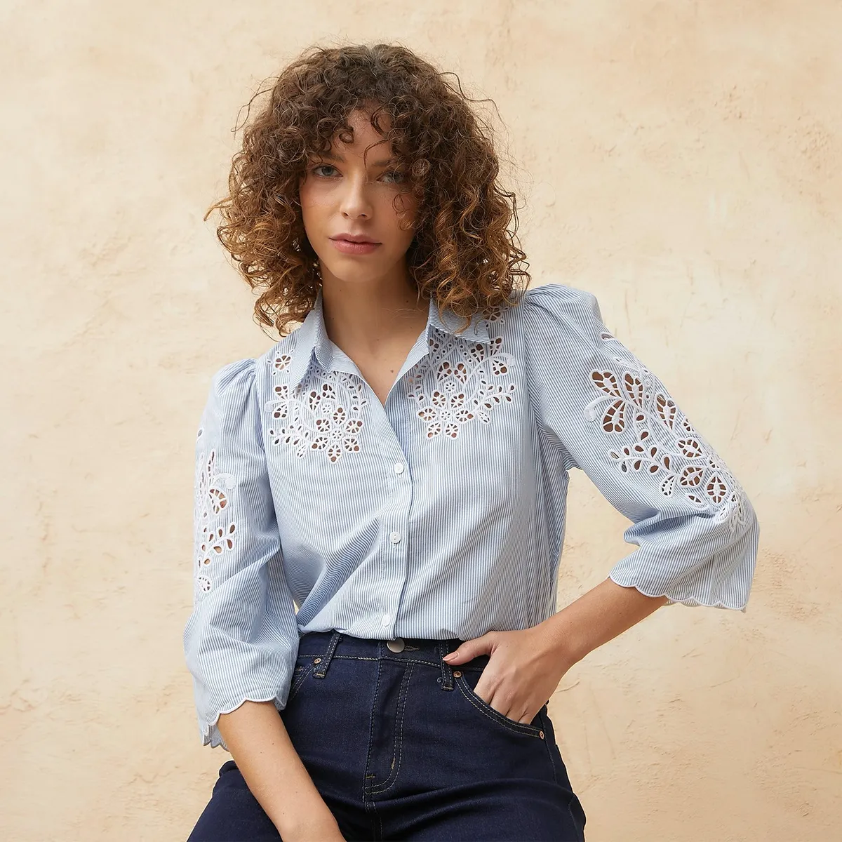 BASEMENT - Blusa Mujer Manga larga Algodón Basement