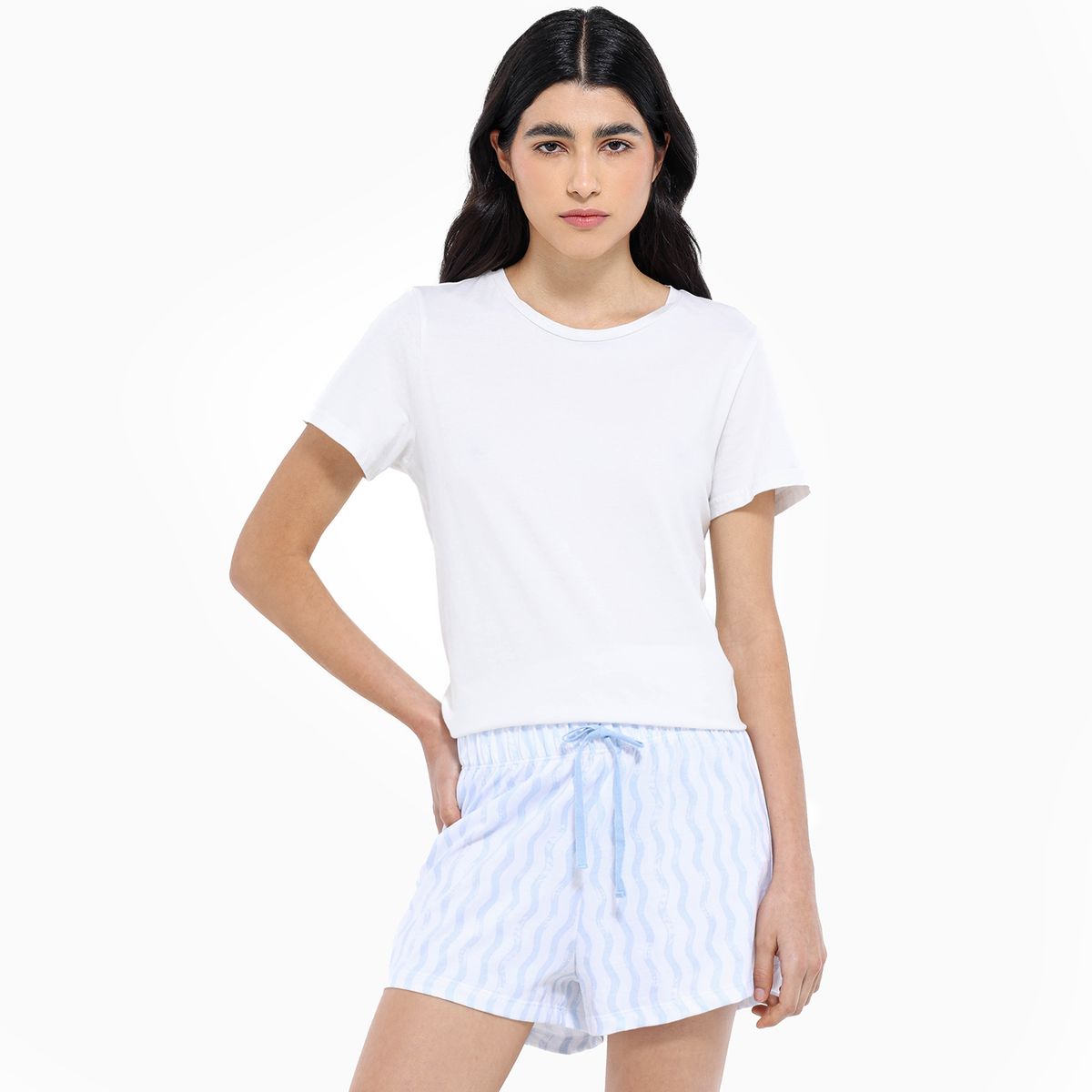 SYBILLA - Short de pijama Mujer Corto de Algodón Sybilla