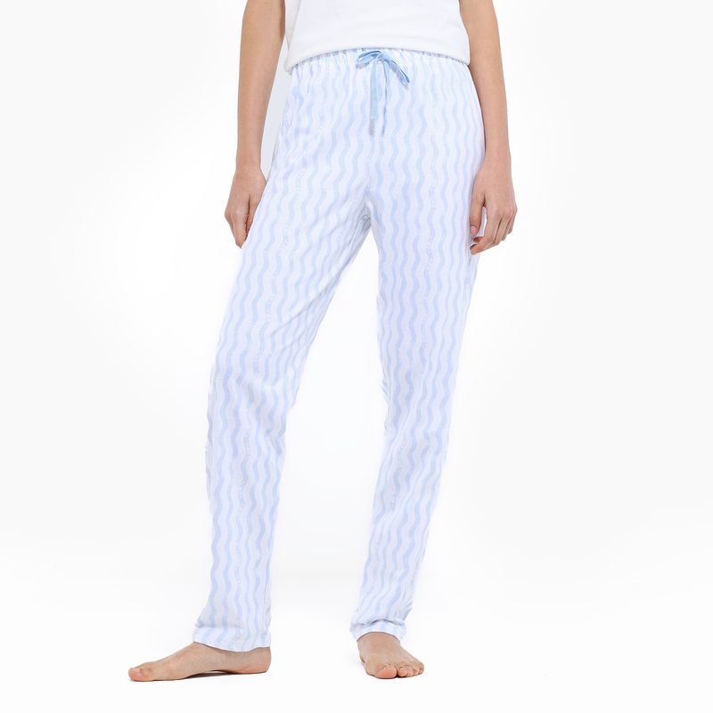 SYBILLA - Pantalón de pijama Mujer Largo de Algodón Sybilla