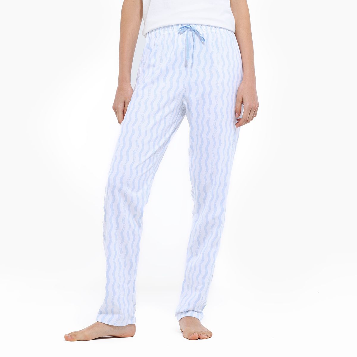 SYBILLA - Pantalón de pijama Mujer Largo de Algodón Sybilla