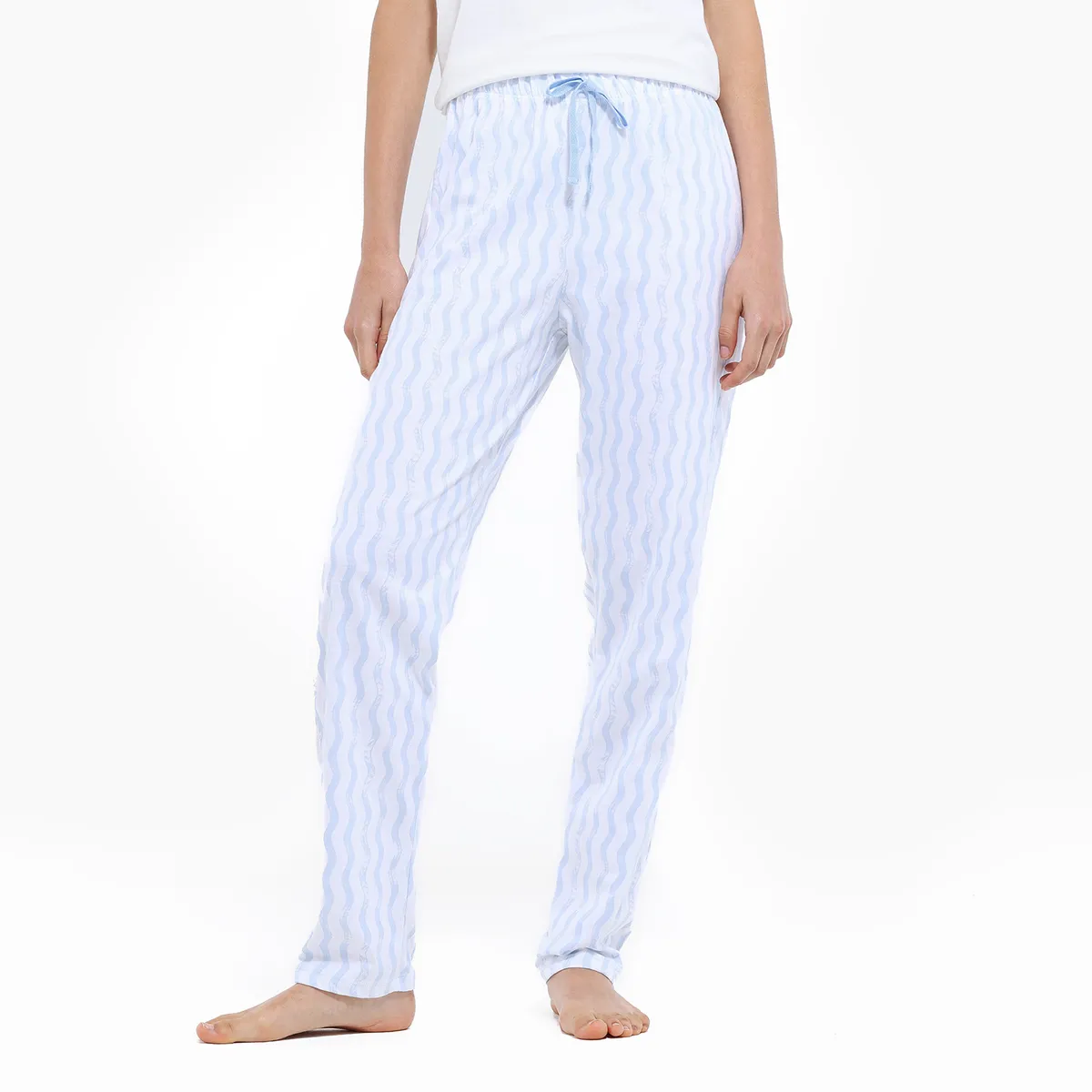 SYBILLA - Pantalón de pijama Mujer Largo de Algodón Sybilla