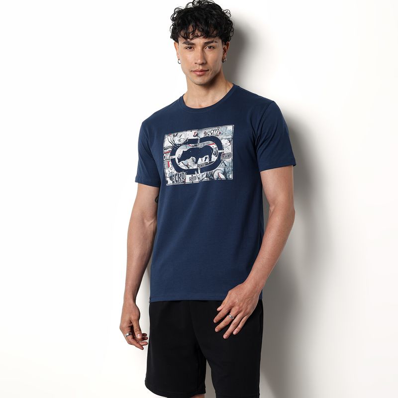 ECKO - Camiseta Hombre Manga corta con Logo de Algodón Ecko
