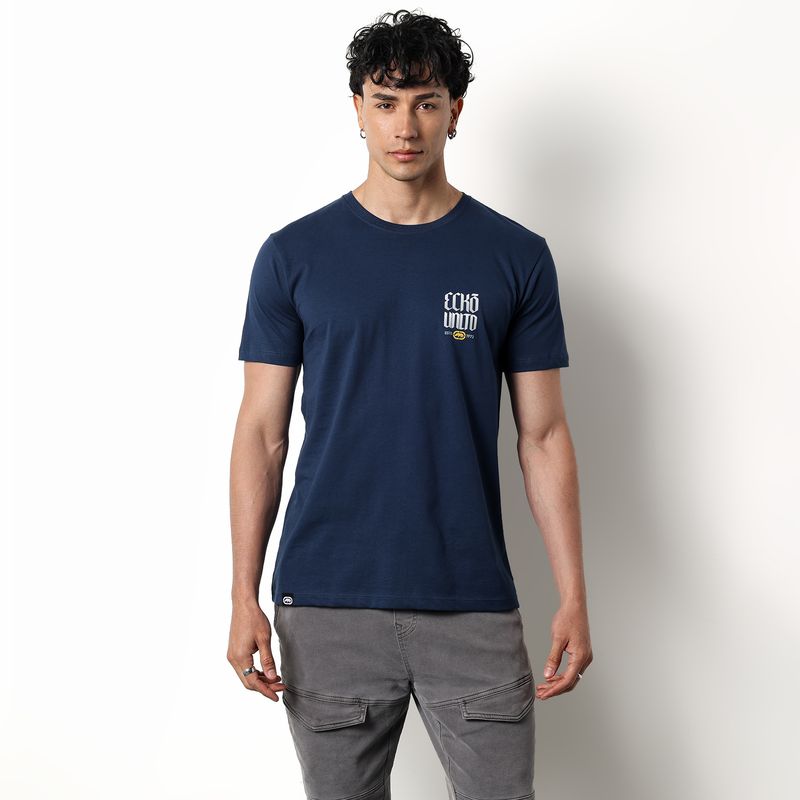ECKO - Camiseta Hombre Manga corta con Logo de Algodón Ecko