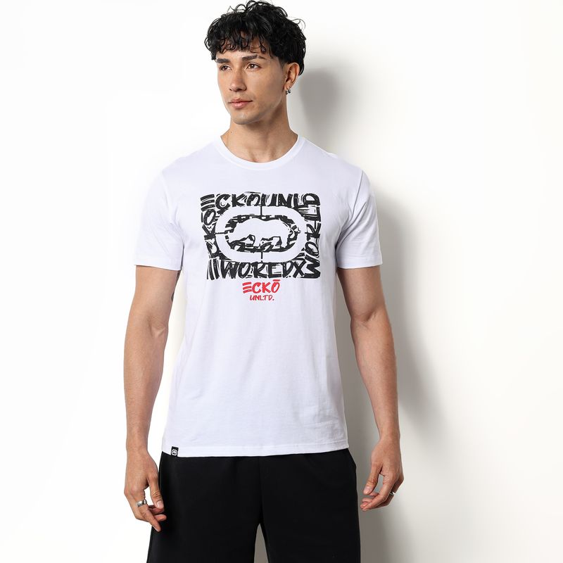 ECKO - Camiseta Hombre Manga corta con Logo de Algodón Ecko