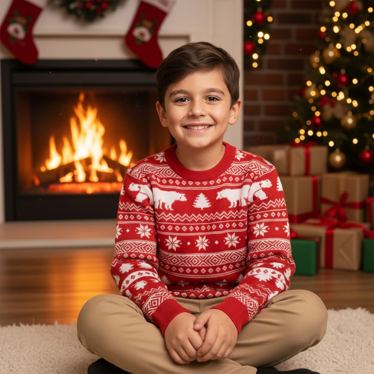 CONIGLIO - Saco Navideño para Niño de Algodón Coniglio