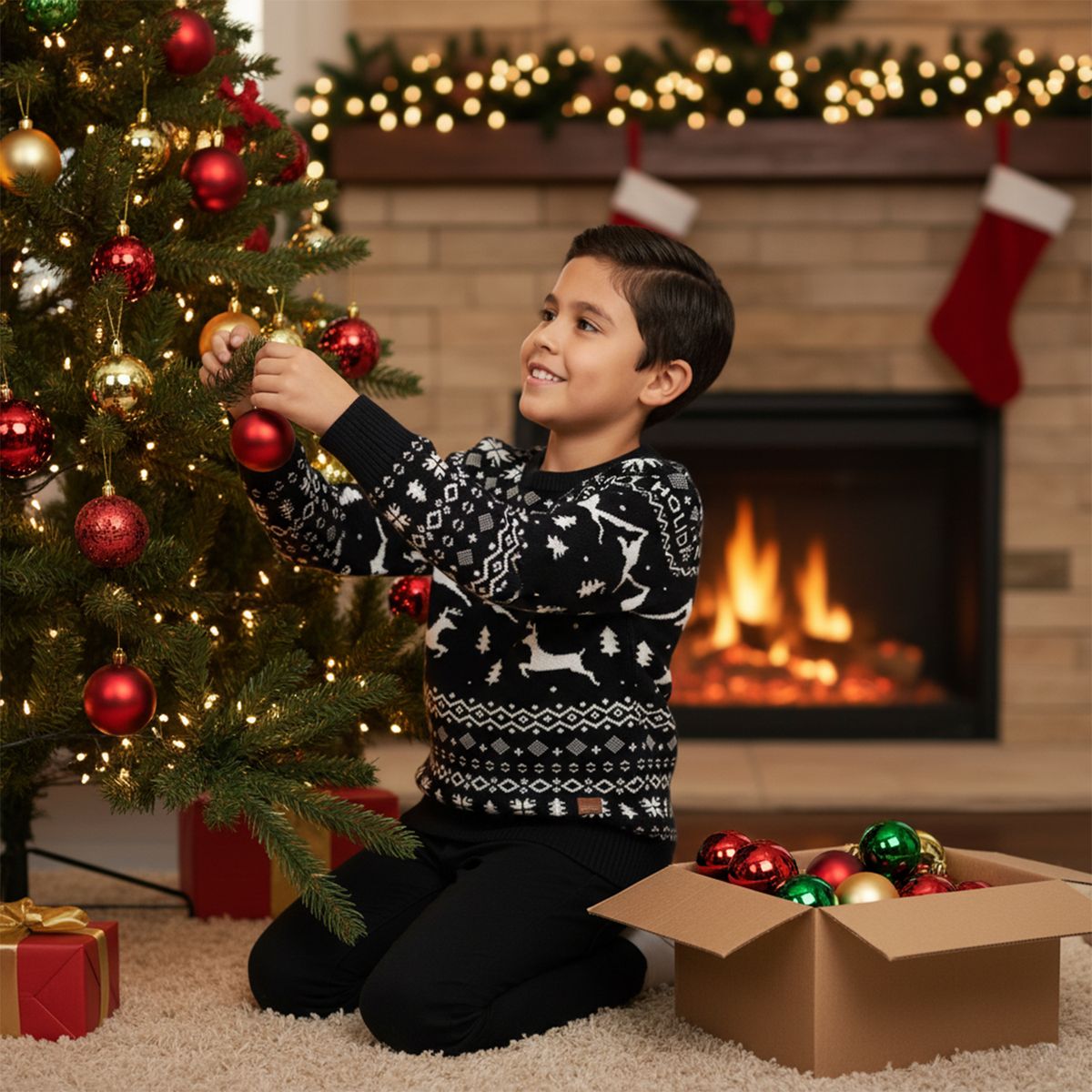 CONIGLIO - Saco Navideño para Niño de Algodón Coniglio