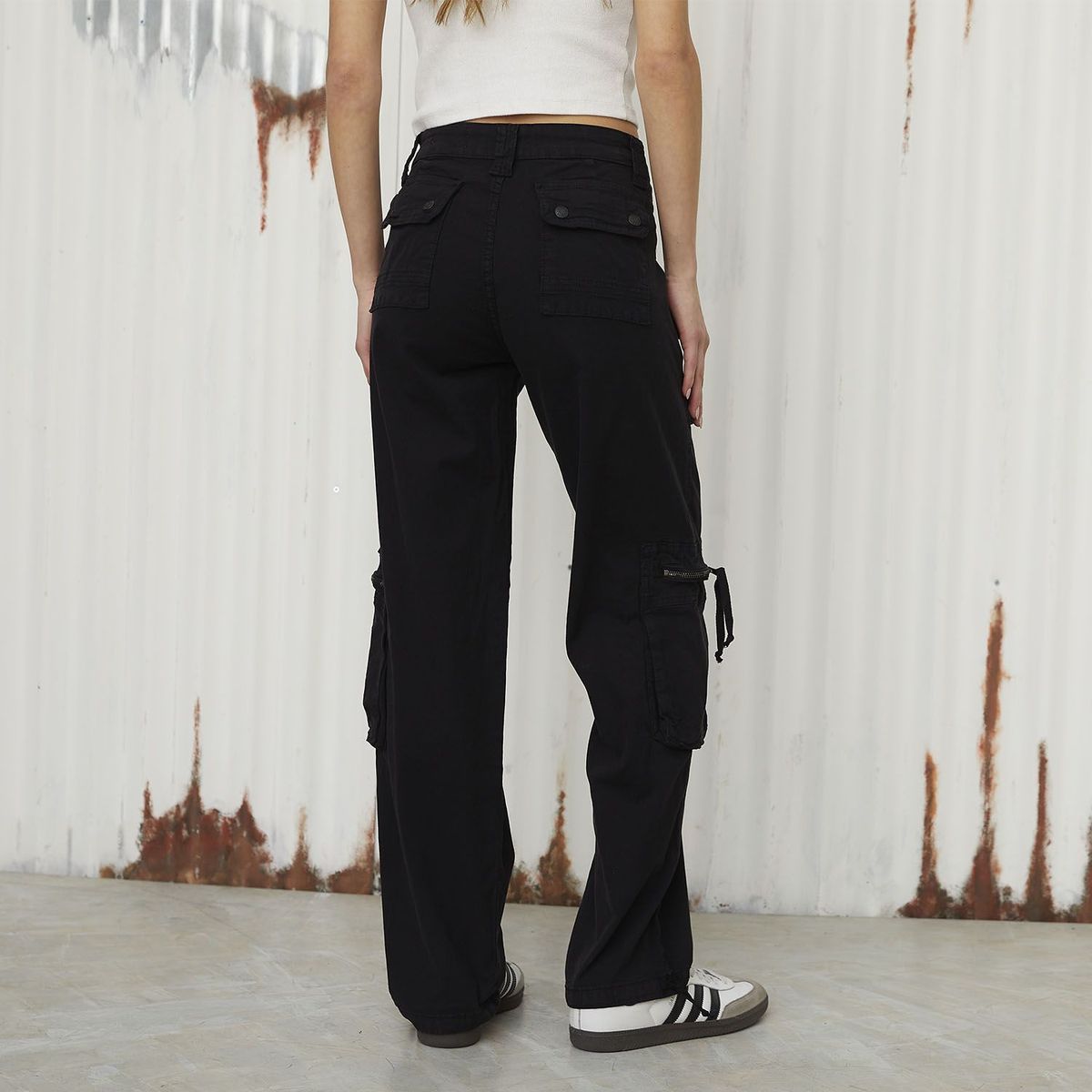 DENIMLAB - Pantalón Cargo Mujer Tiro medio Denimlab