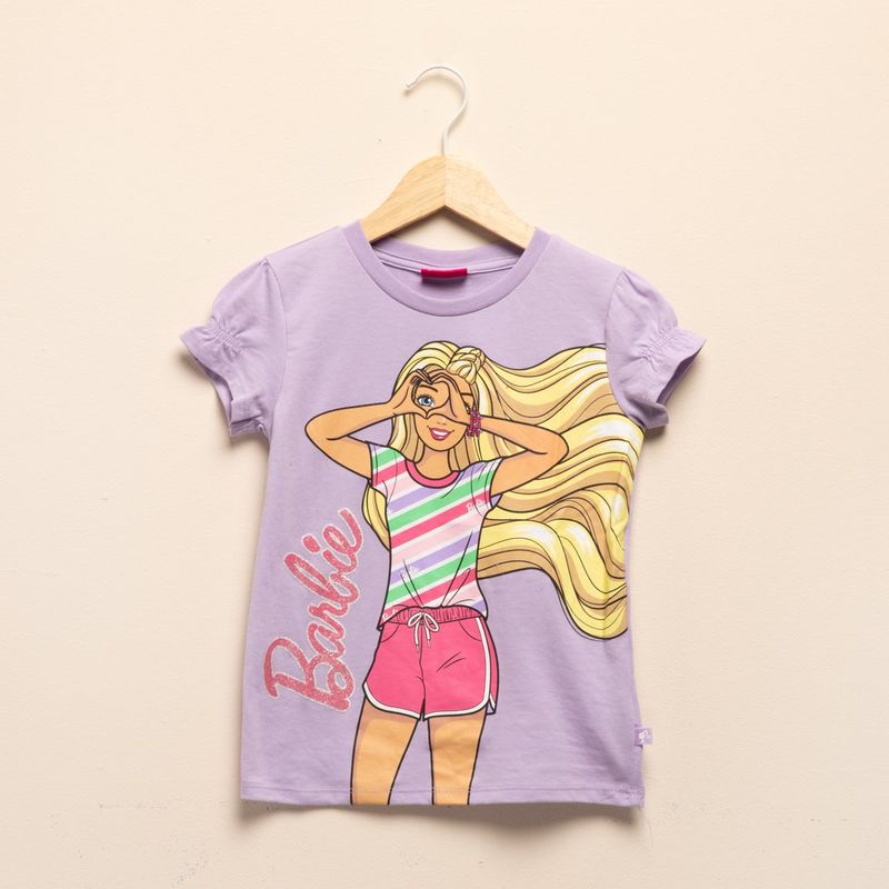 BARBIE - Camiseta para Niña Manga corta de Algodón Barbie