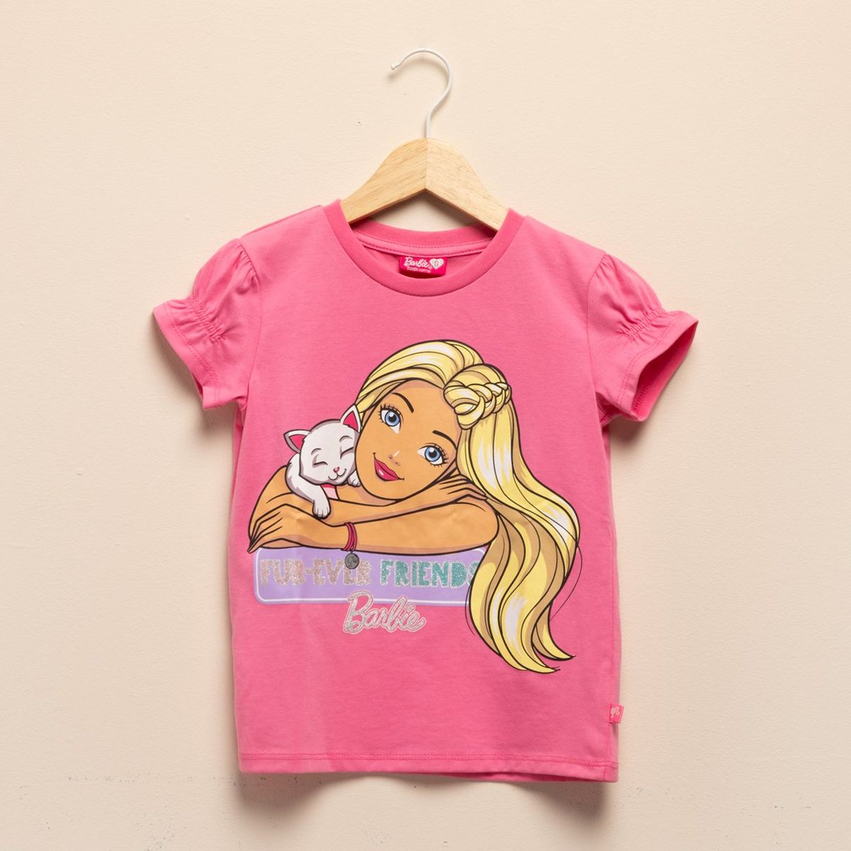 BARBIE - Camiseta para Niña Manga corta de Algodón Barbie